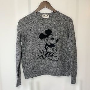Disney x Uniqlo Mickey Mouse Crewneck crop wool blend sweater